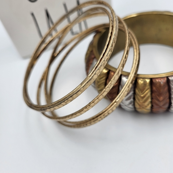 Gold Bracelet Bundle - 3 Unique Pieces - Bronze & Bling - Picture 5 of 6